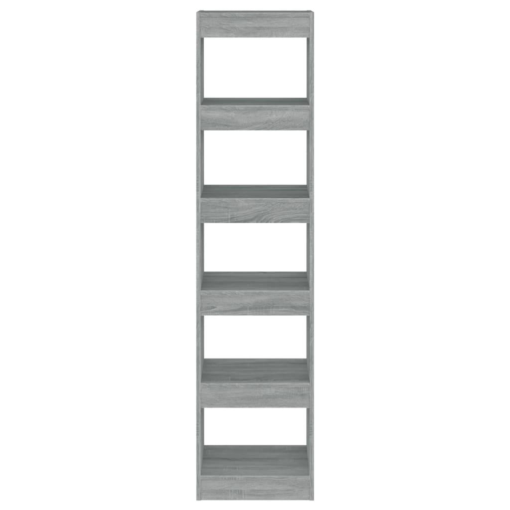 Book Cabinet/Room Divider Grey Sonoma 40x30x166 cm