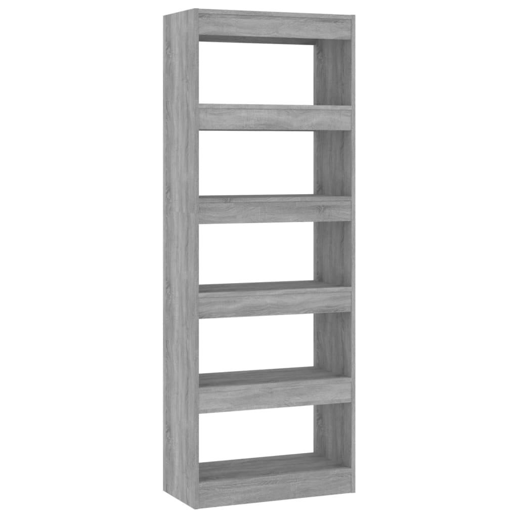 Book Cabinet/Room Divider Grey Sonoma 60x30x166 cm Engineered Wood