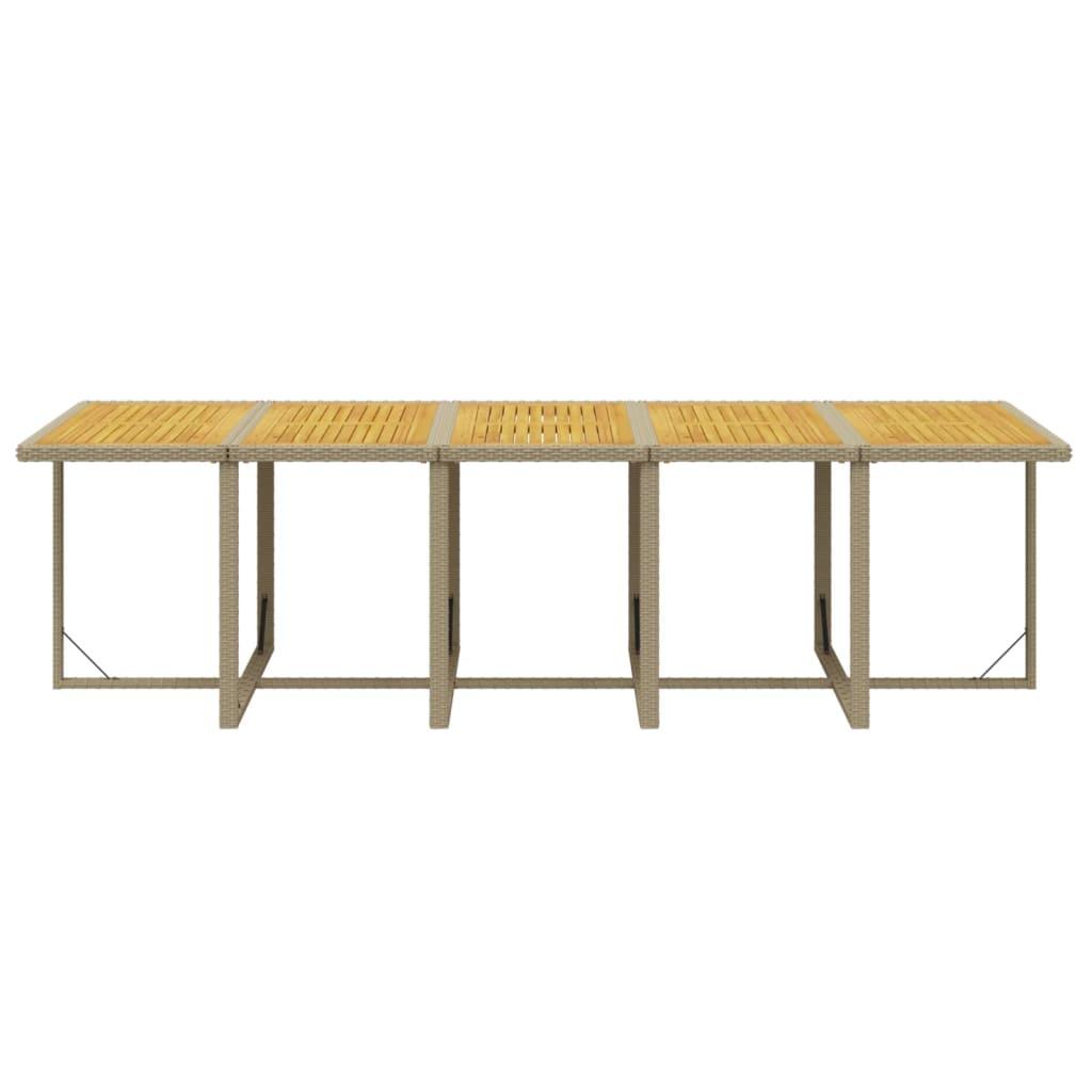 15 Piece Garden Dining Set with Cushions Poly Rattan Beige