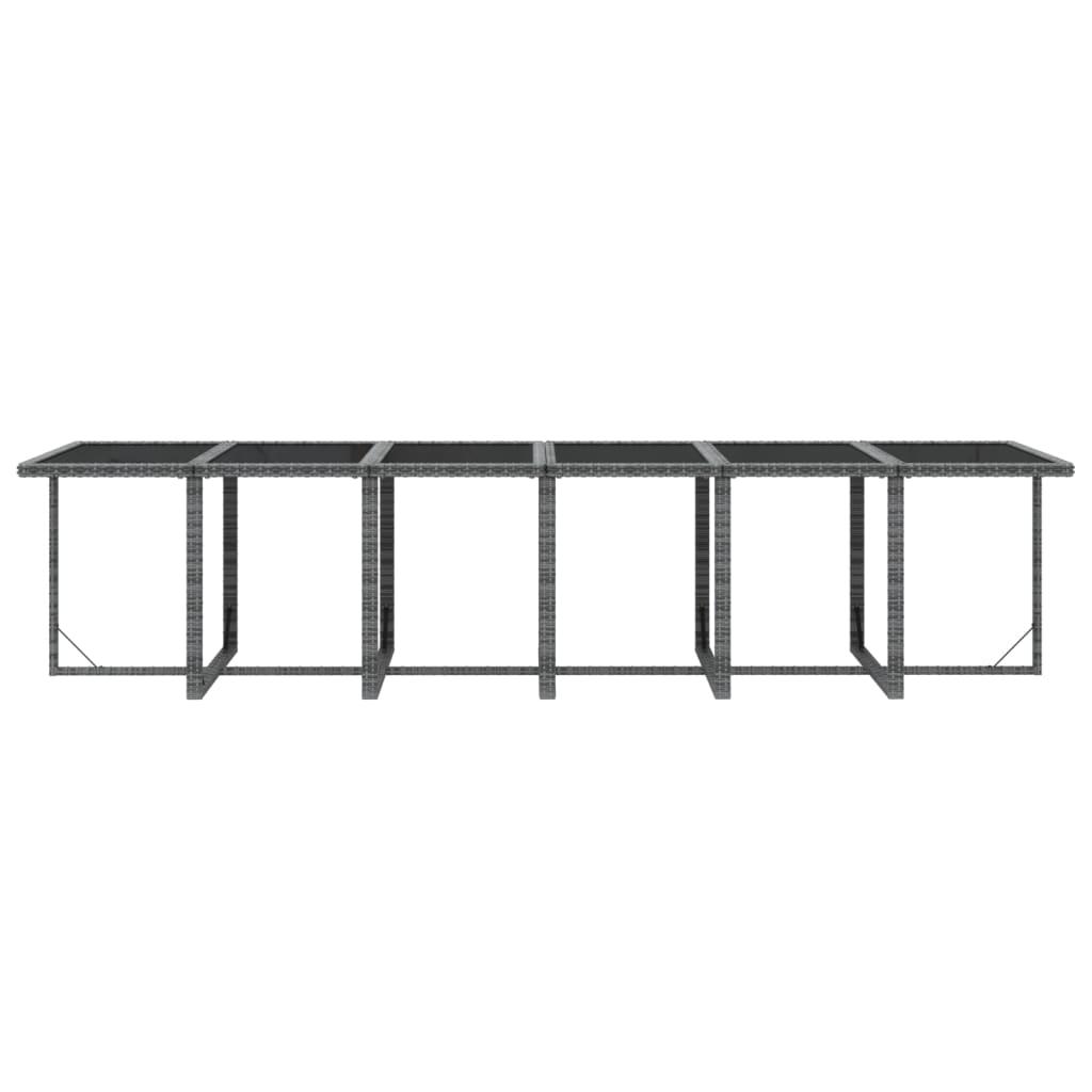 17 Piece Garden Dining Set with Cushions Poly Rattan Grey