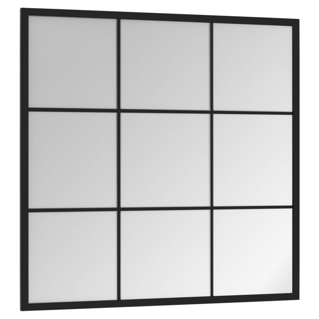Wall Mirror Black 60x60 cm Metal