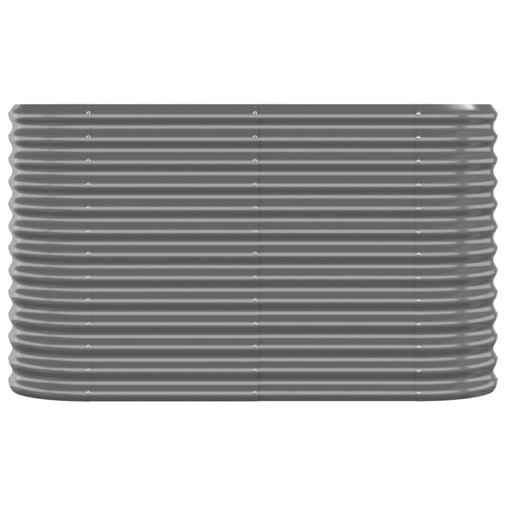 Garden Raised Bed Galvanised Steel 114x40x68 cm Grey