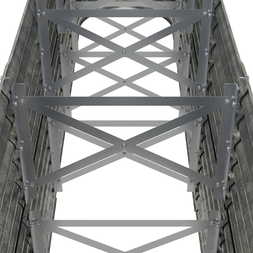 Garden Raised Bed Galvanised Steel 224x40x68 cm Silver