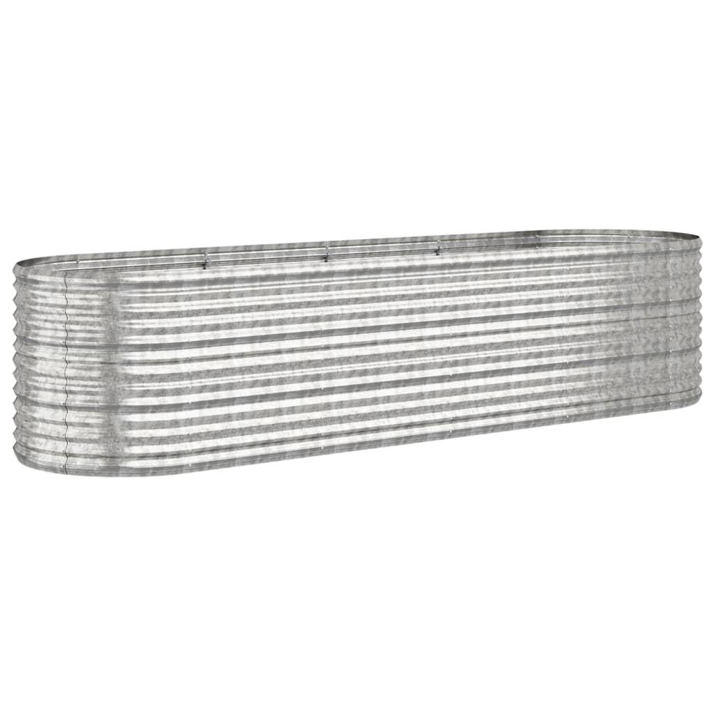 Garden Raised Bed Galvanised Steel 296x80x68 cm Silver