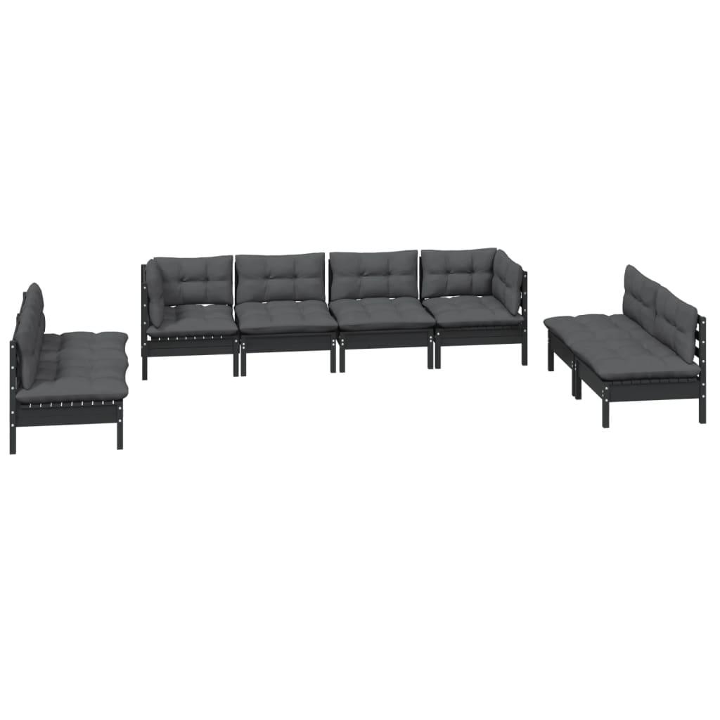8 Piece Garden Lounge Set with Cushions Solid Pinewood