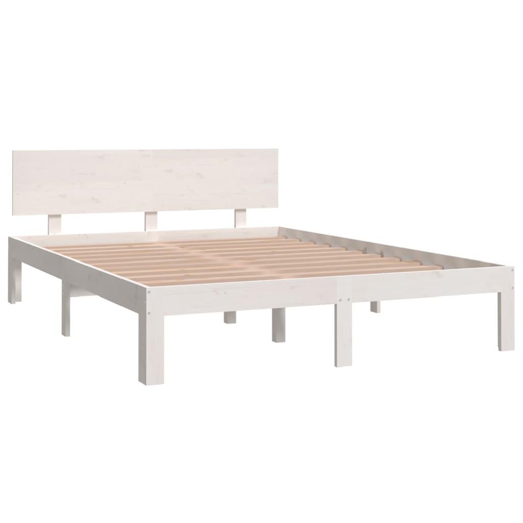 Bed Frame without Mattress White 135x190 cm