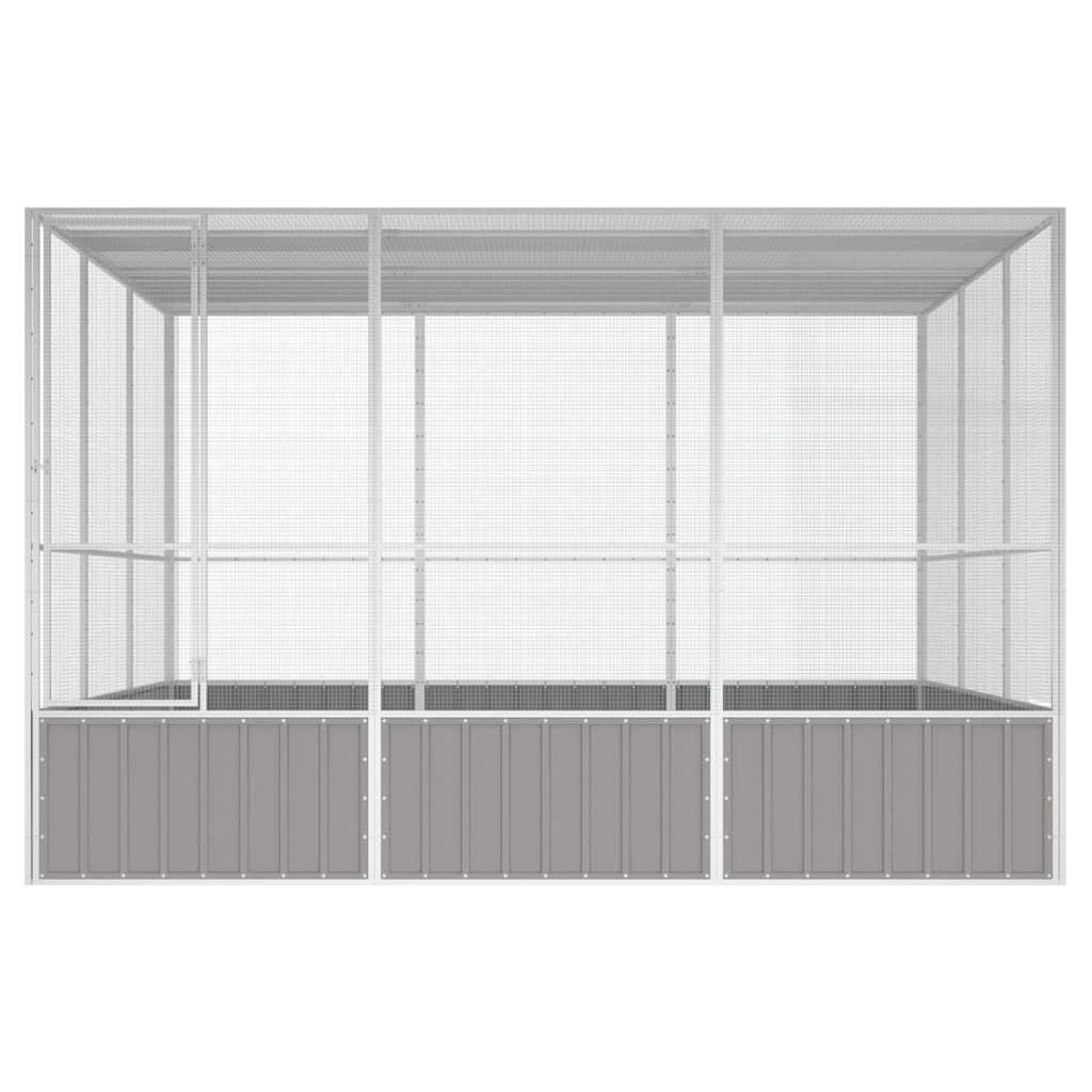 Bird Cage Grey 302.5x324.5x211.5 cm Galvanised Steel