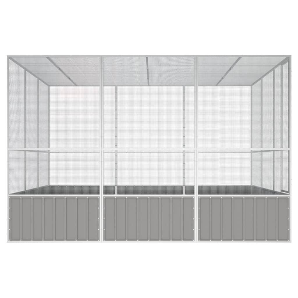 Bird Cage Grey 302.5x324.5x211.5 cm Galvanised Steel