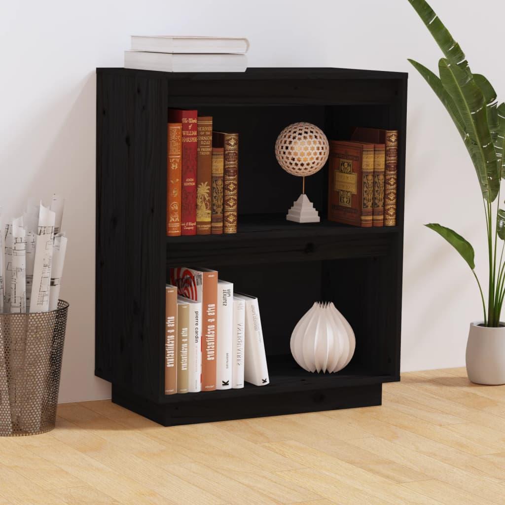 Console Cabinet Black 60x34x75 cm Solid Wood Pine