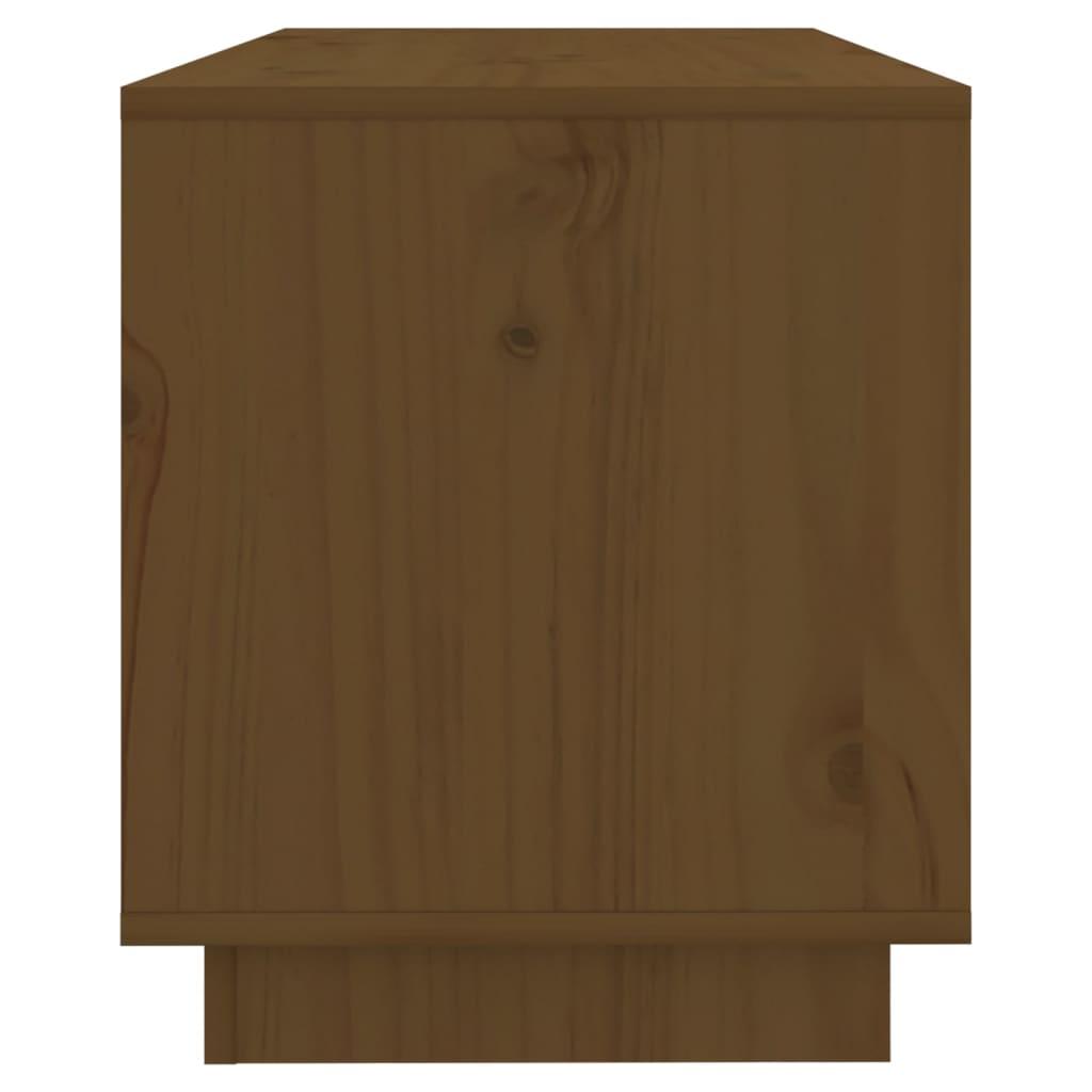 TV Cabinet Honey Brown 74x34x40 cm Solid Wood Pine