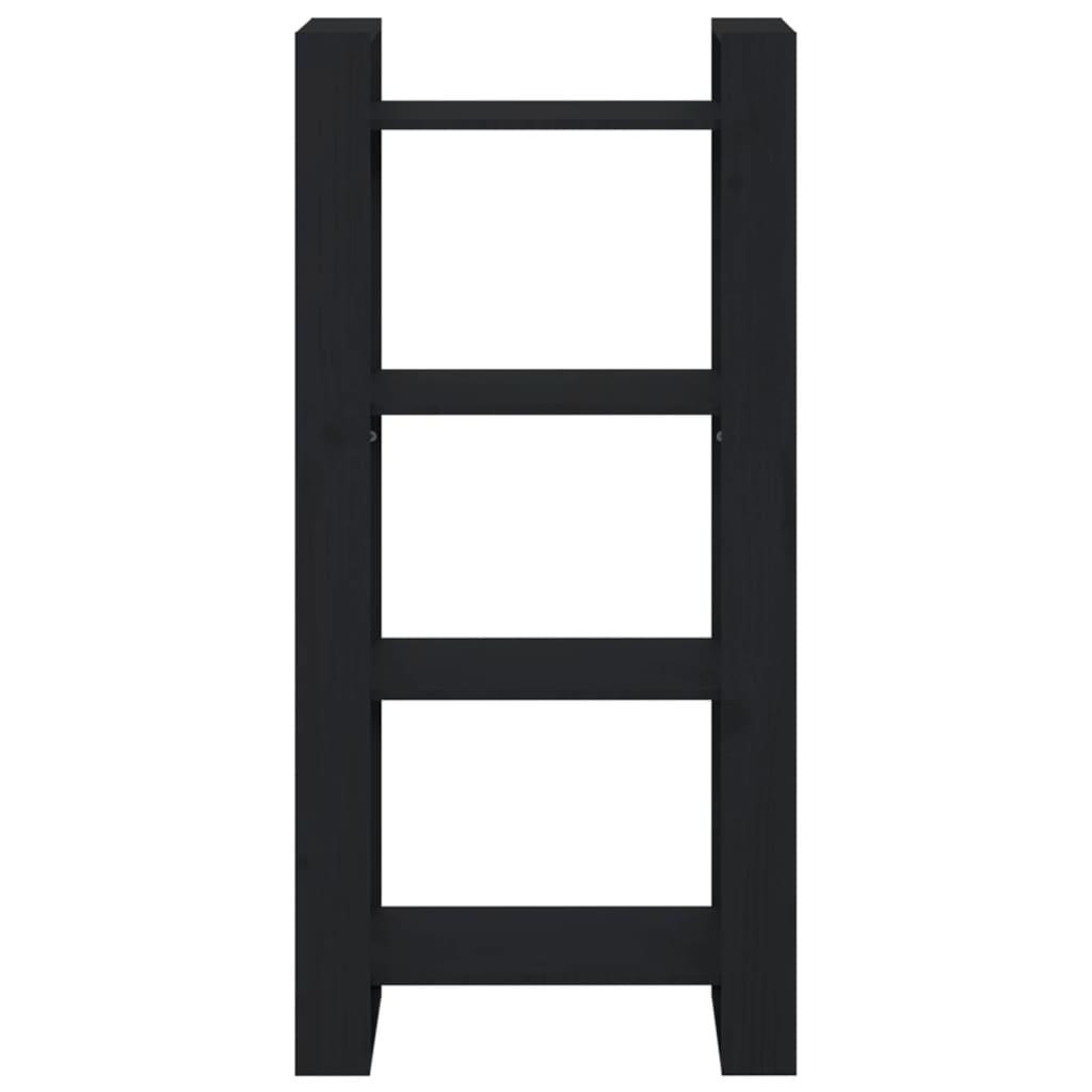 Book Cabinet/Room Divider Black 60x35x125 cm Solid Wood