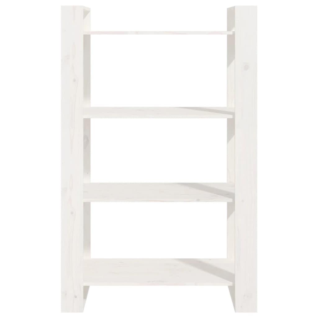 Book Cabinet/Room Divider White 80x35x125 cm Solid Wood Pine