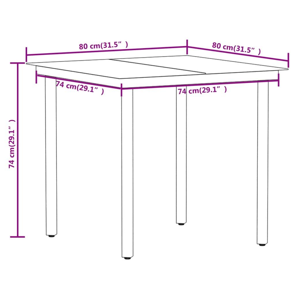 3 Piece Garden Dining Set Oak
