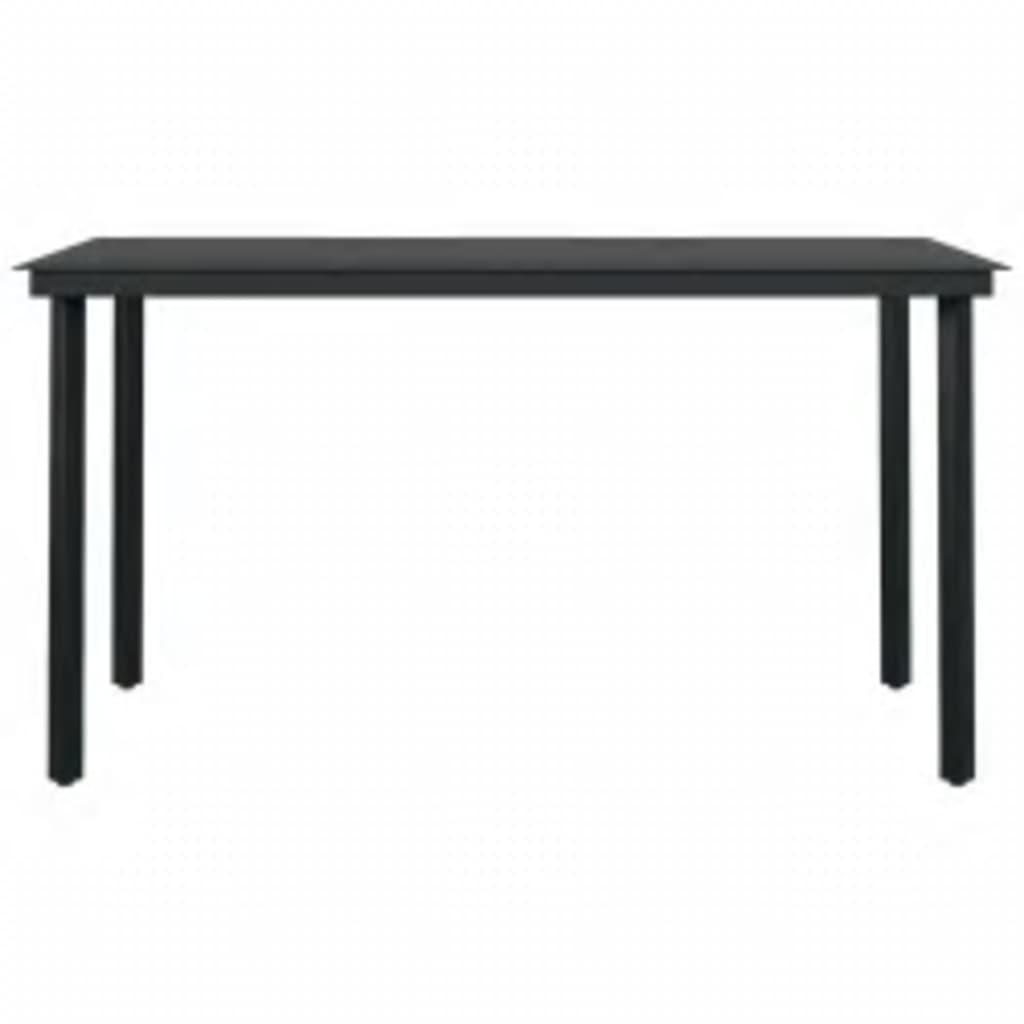 5 Piece Outdoor Dining Set with Cushions Black