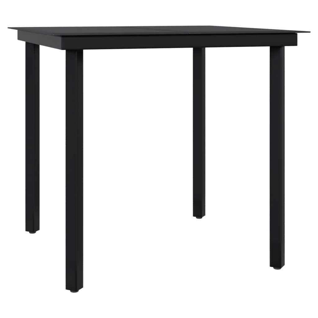 5 Piece Outdoor Dining Set with Cushions Grey and Black