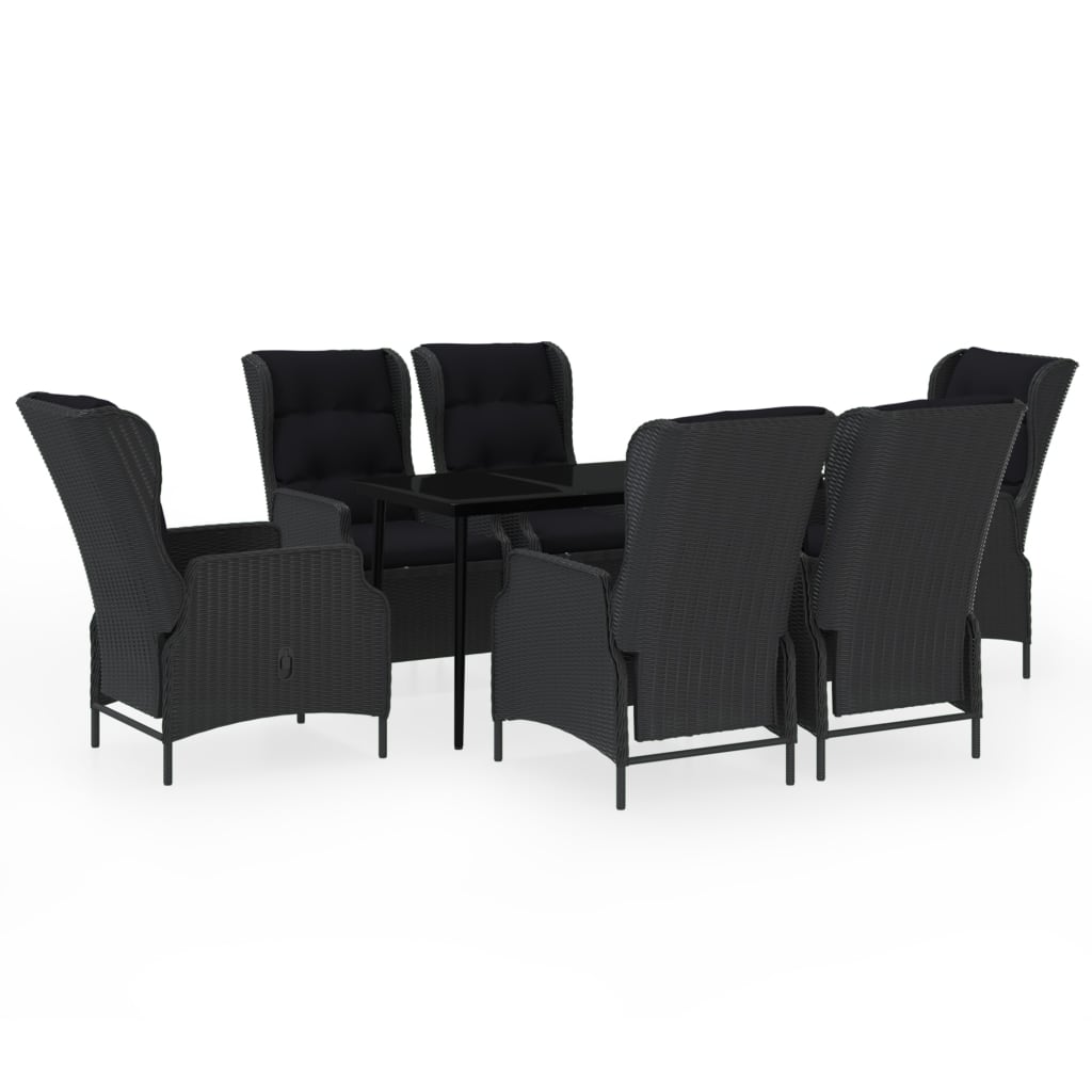 7 Piece Garden Dining Set Dark Grey