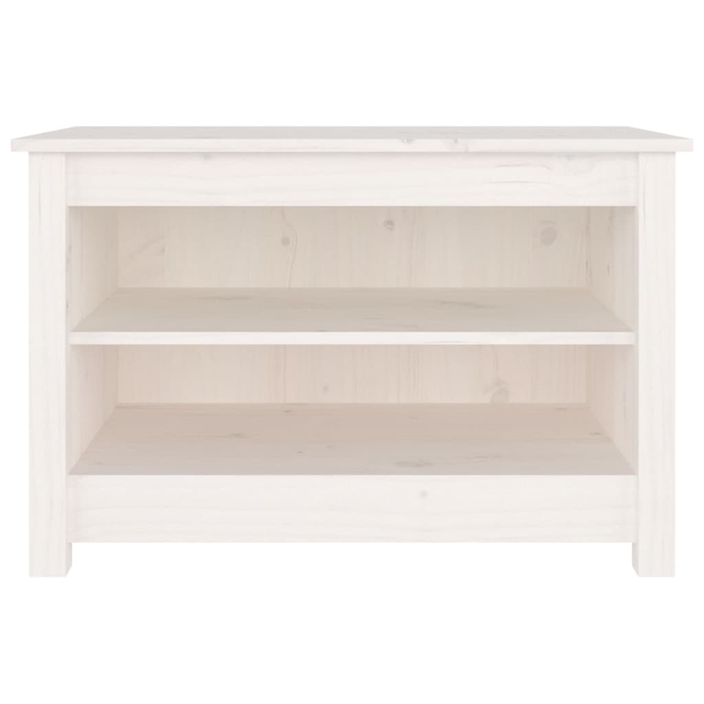 Shoe Bench White 70x38x45.5 cm Solid Wood Pine