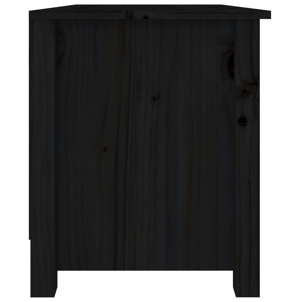 Shoe Bench Black 70x38x45.5 cm Solid Wood Pine