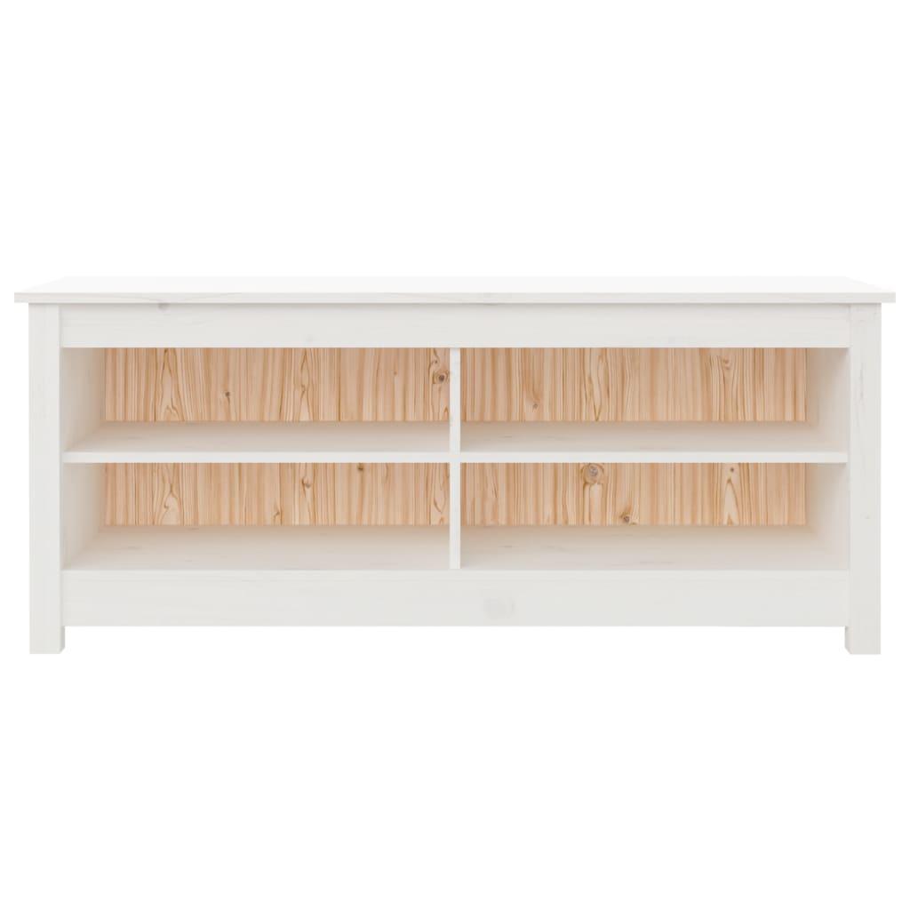 Shoe Bench White 110x38x45.5 cm Solid Wood Pine