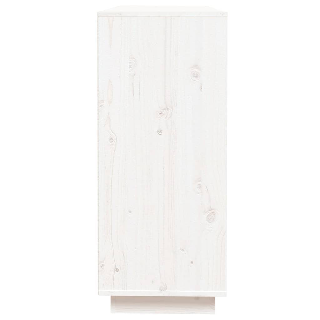 Sideboard White 110.5x35x80 cm Solid Wood Pine