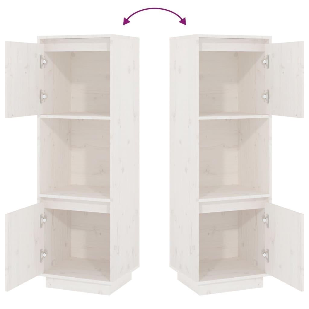 Highboard White 38x35x117 cm Solid Wood Pine