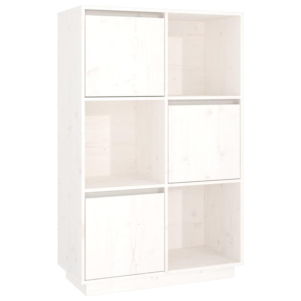 Highboard White 74x35x117 cm Solid Wood Pine