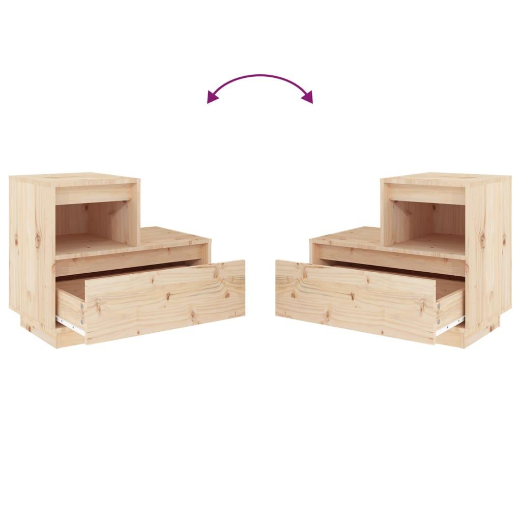 Bedside Cabinets 2 pcs 60x34x51 cm Solid Wood Pine