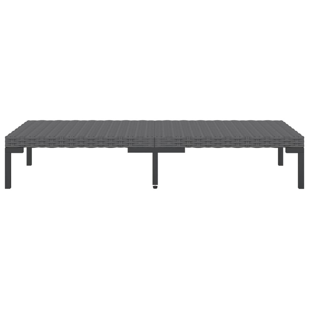 7 Piece Garden Lounge Set with Cushions Poly Rattan Dark Grey