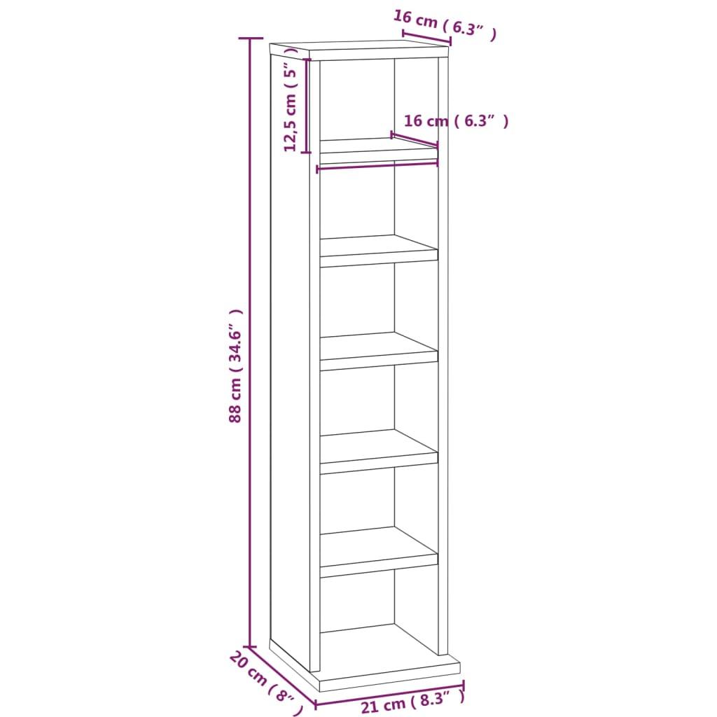CD Cabinet Grey Sonoma 21x20x88 cm Engineered Wood