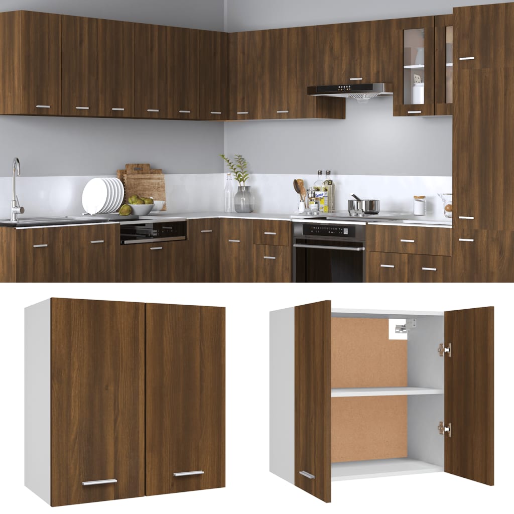 Hanging Cabinet Brown Oak 60x31x60 cm Engineered Wood