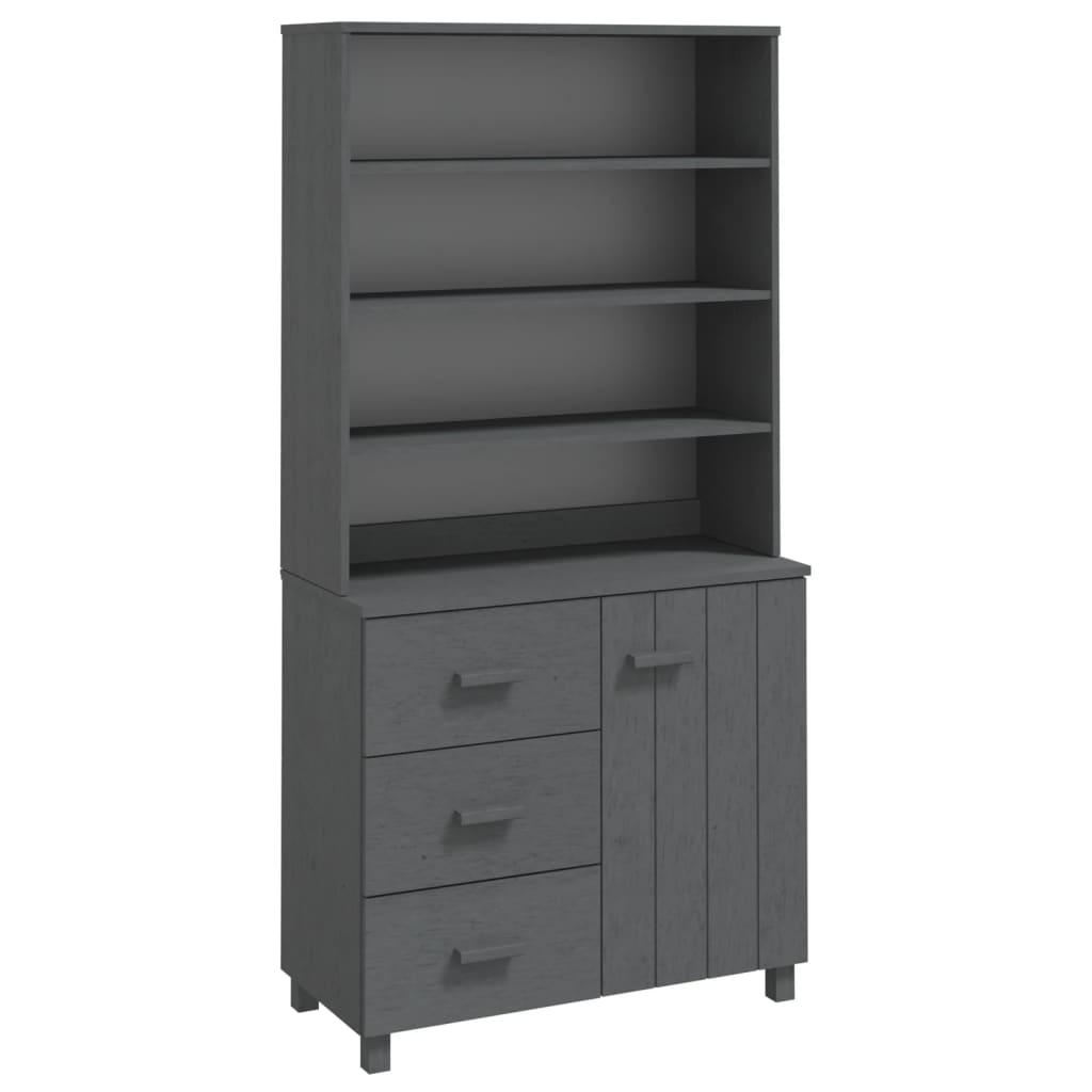 Highboard Solid Wood Pine Dark Grey