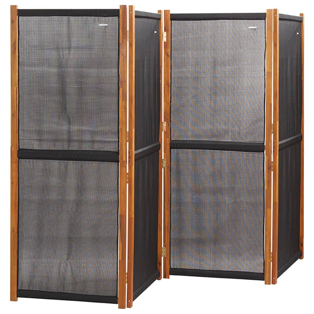 4-Panel Room Divider Black 280x180 cm