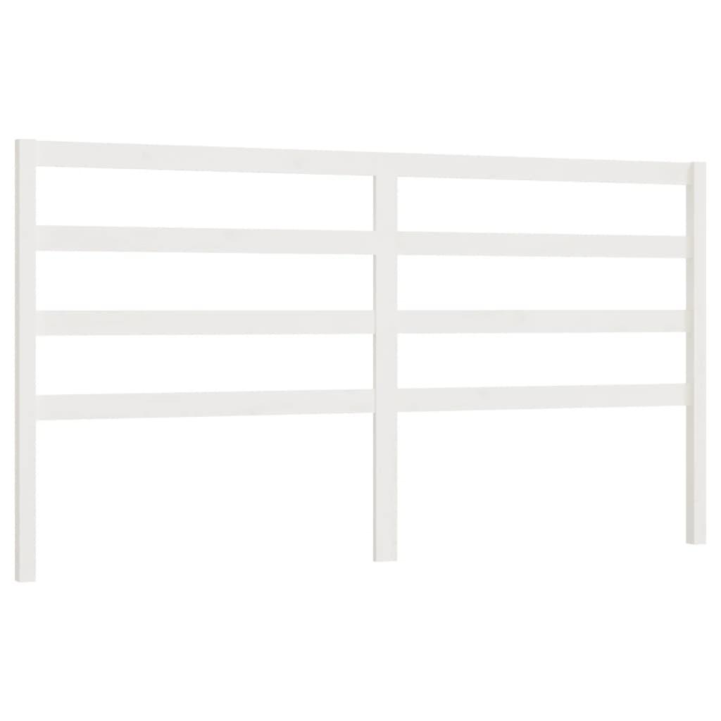 Bed Headboard White 186x4x100 cm Solid Wood Pine