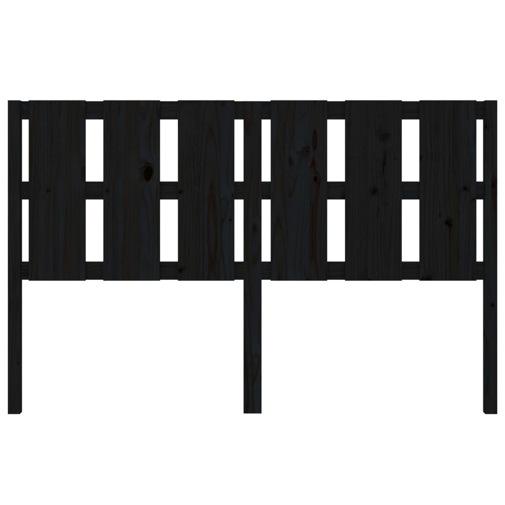 Bed Headboard Black 155.5 cm Solid Wood Pine