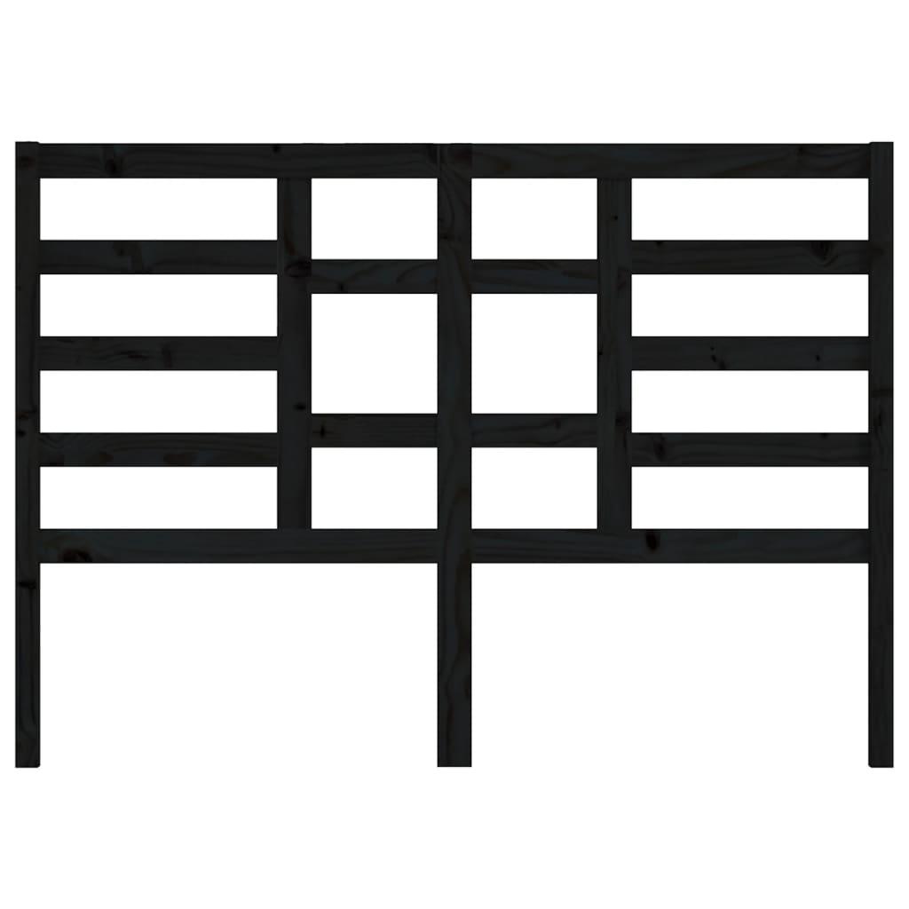 Bed Headboard Black 141 cm Solid Wood Pine