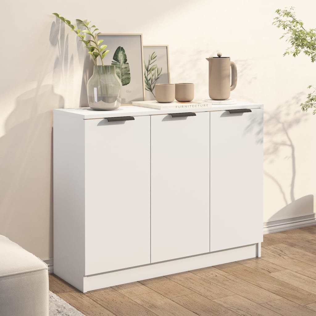 Sideboard White 90.5x30x70 cm Engineered Wood