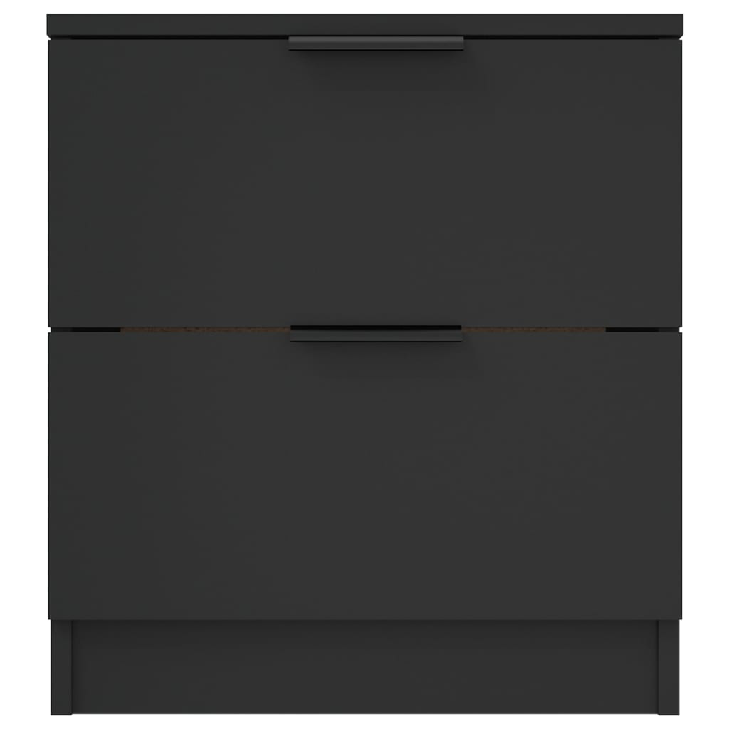 Bedside Cabinets 2 pcs Black Engineered Wood