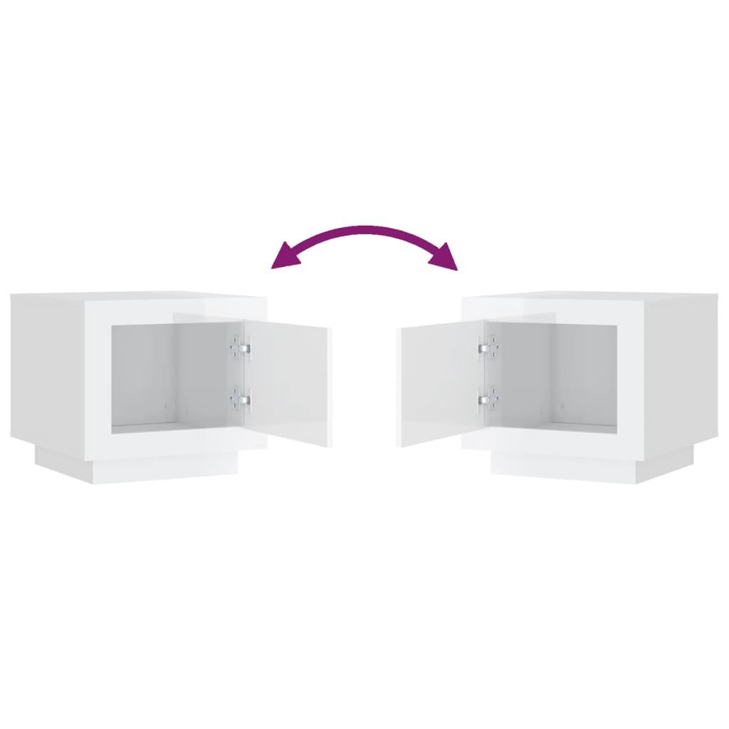 Coffee Table High Gloss White 51x50x45 cm Engineered Wood