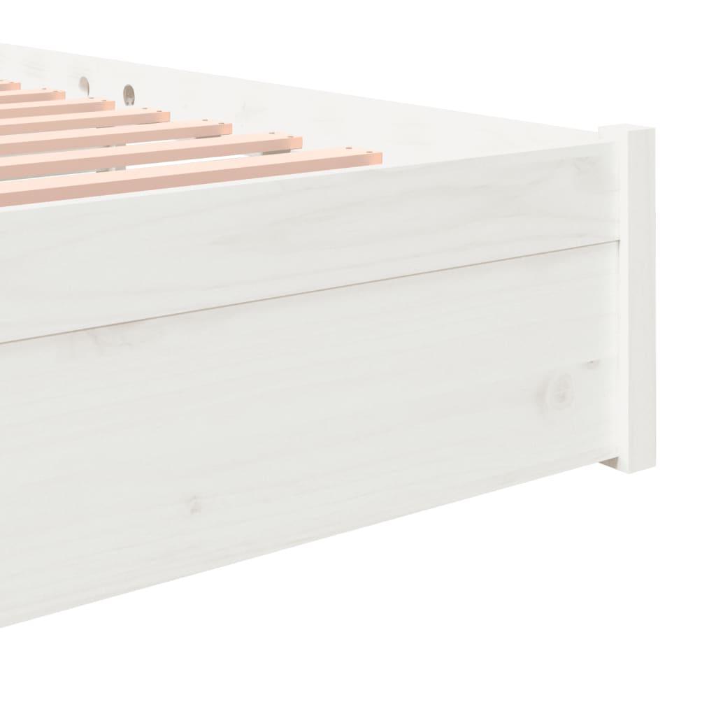 Bed Frame without Mattress White Solid Wood 183x203 cm King