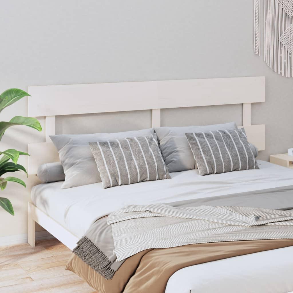 Bed Headboard White 184 cm Solid Wood Pine