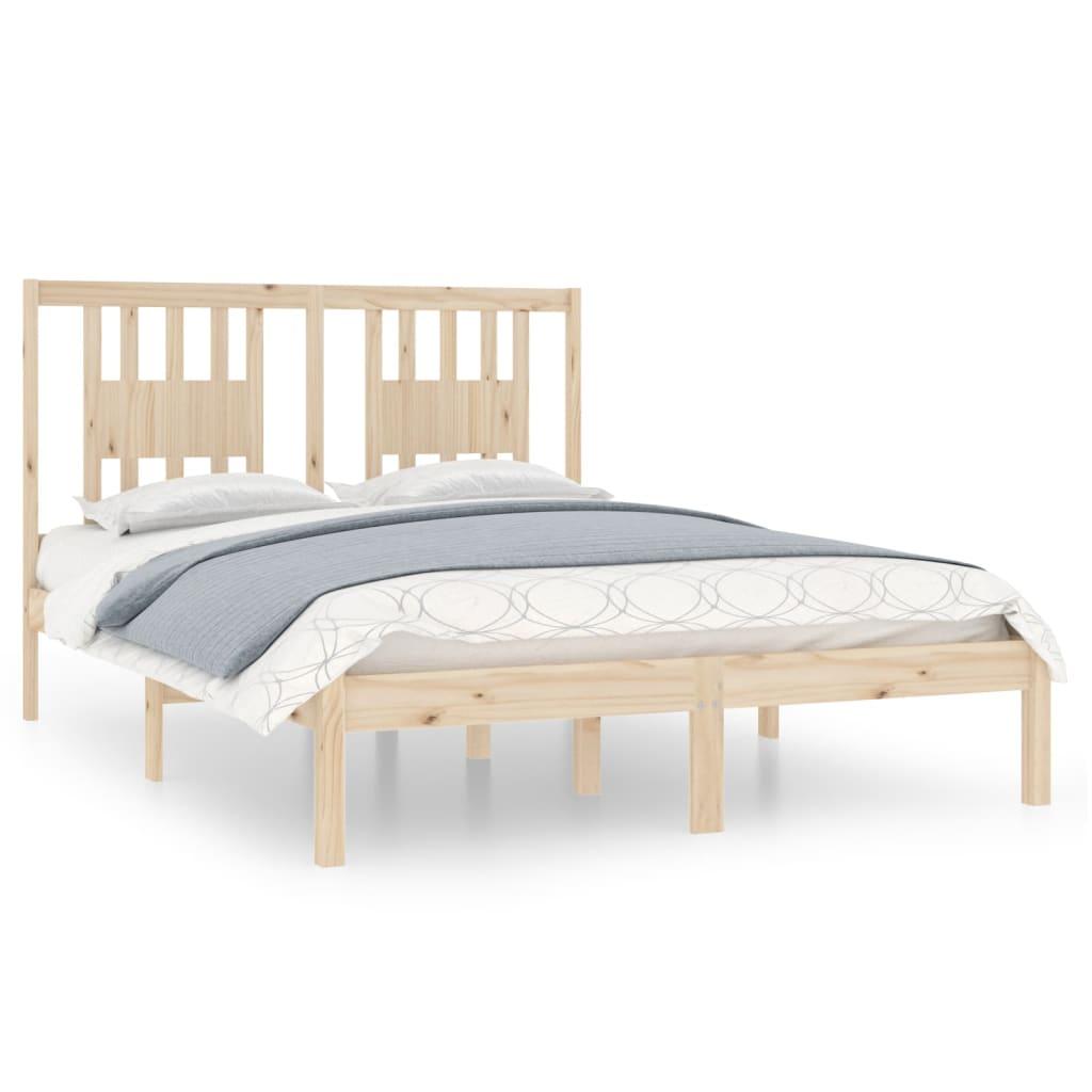 Bed Frame without Mattress Solid Wood 135x190 cm