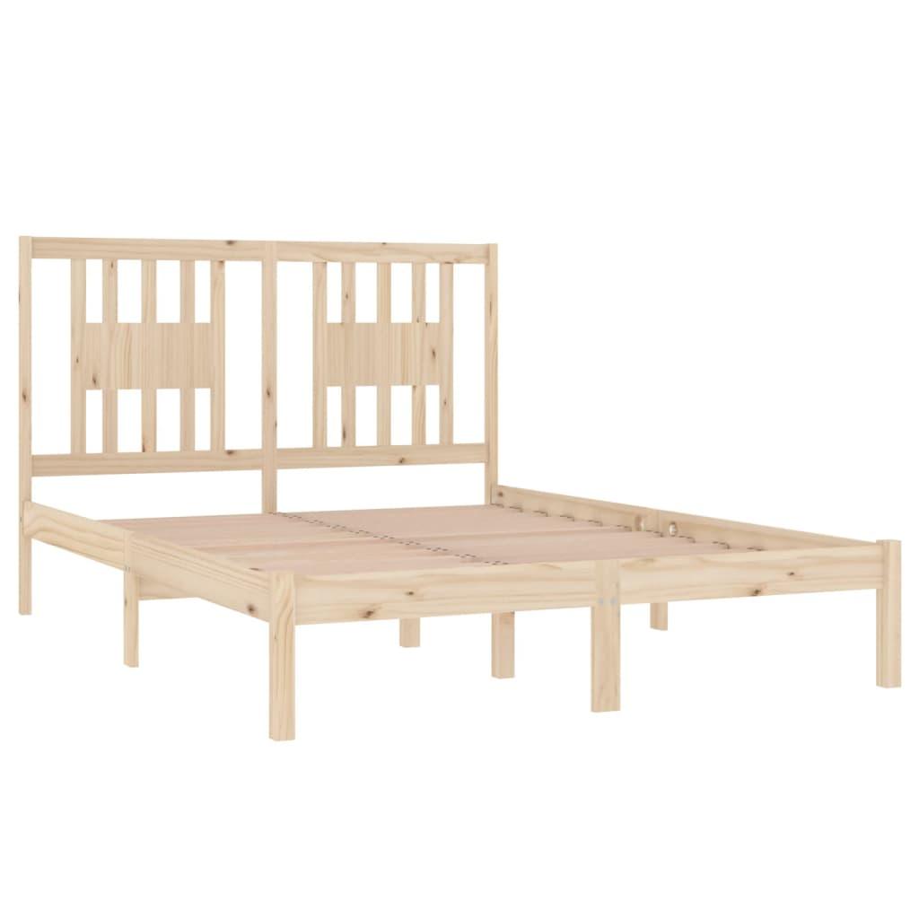 Bed Frame without Mattress Solid Wood 135x190 cm