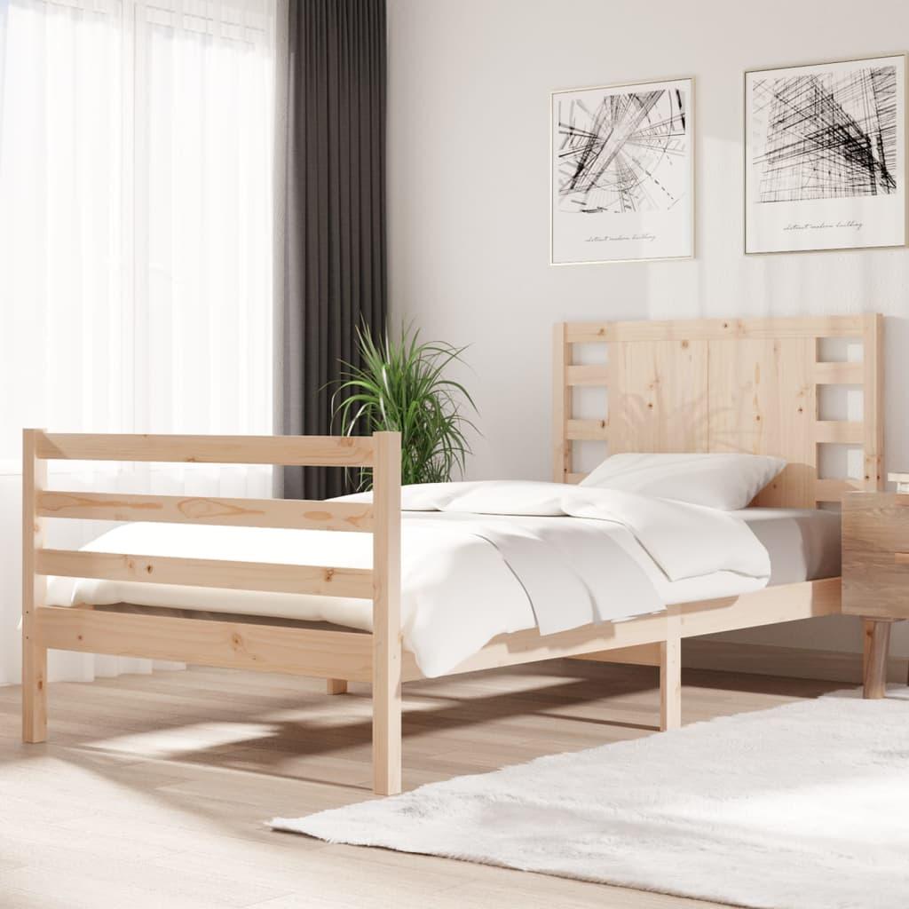 Bed Frame without Mattress 90x190 cm Solid Wood Pine