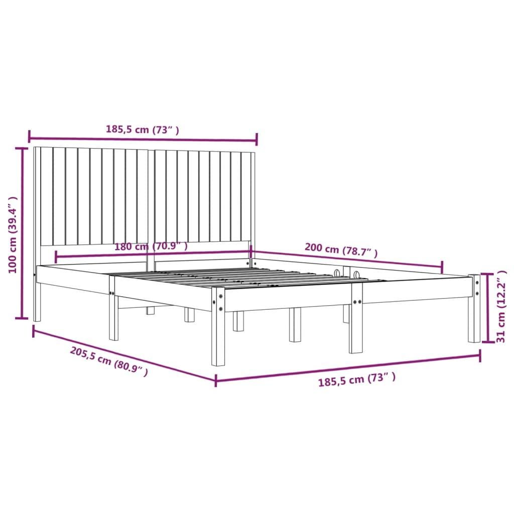 Bed Frame without Mattress 183x203 cm King Solid Wood