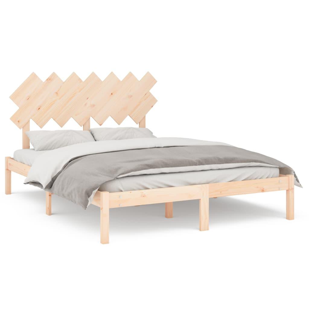 Bed Frame without Mattress 150x200 cm Solid Wood
