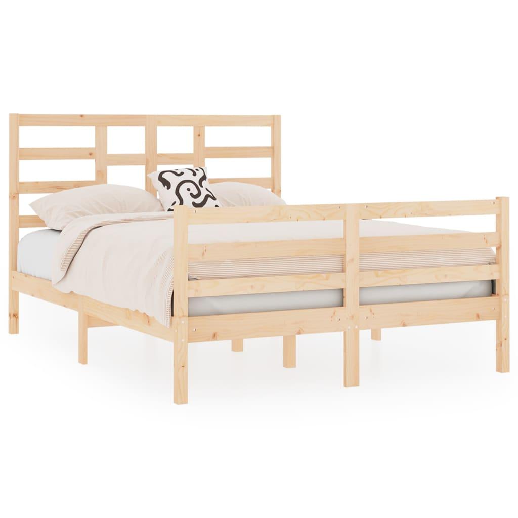 Bed Frame Solid Wood 135x190 cm 4FT6 Double