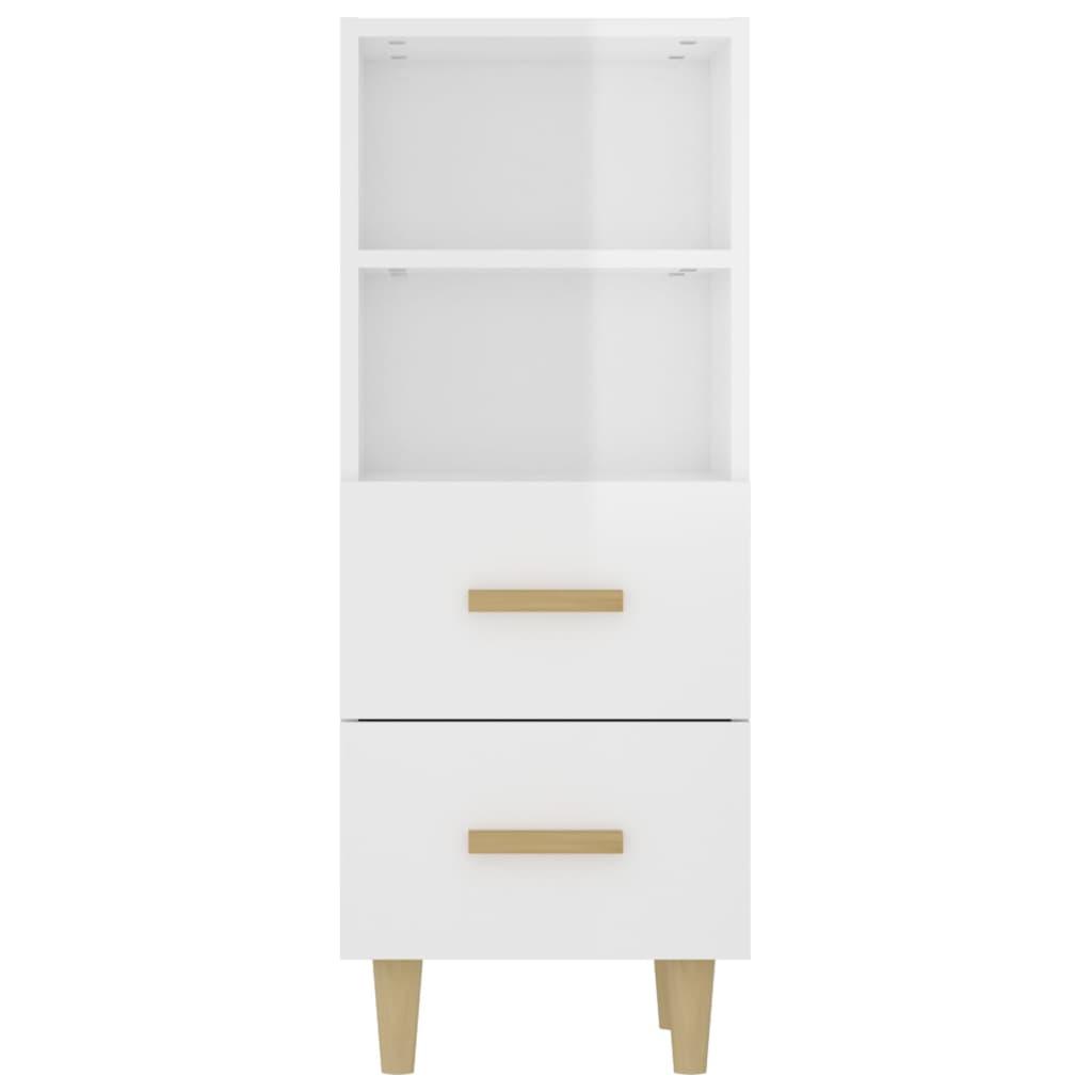 Sideboard High Gloss White 34.5x34x90 cm Engineered Wood