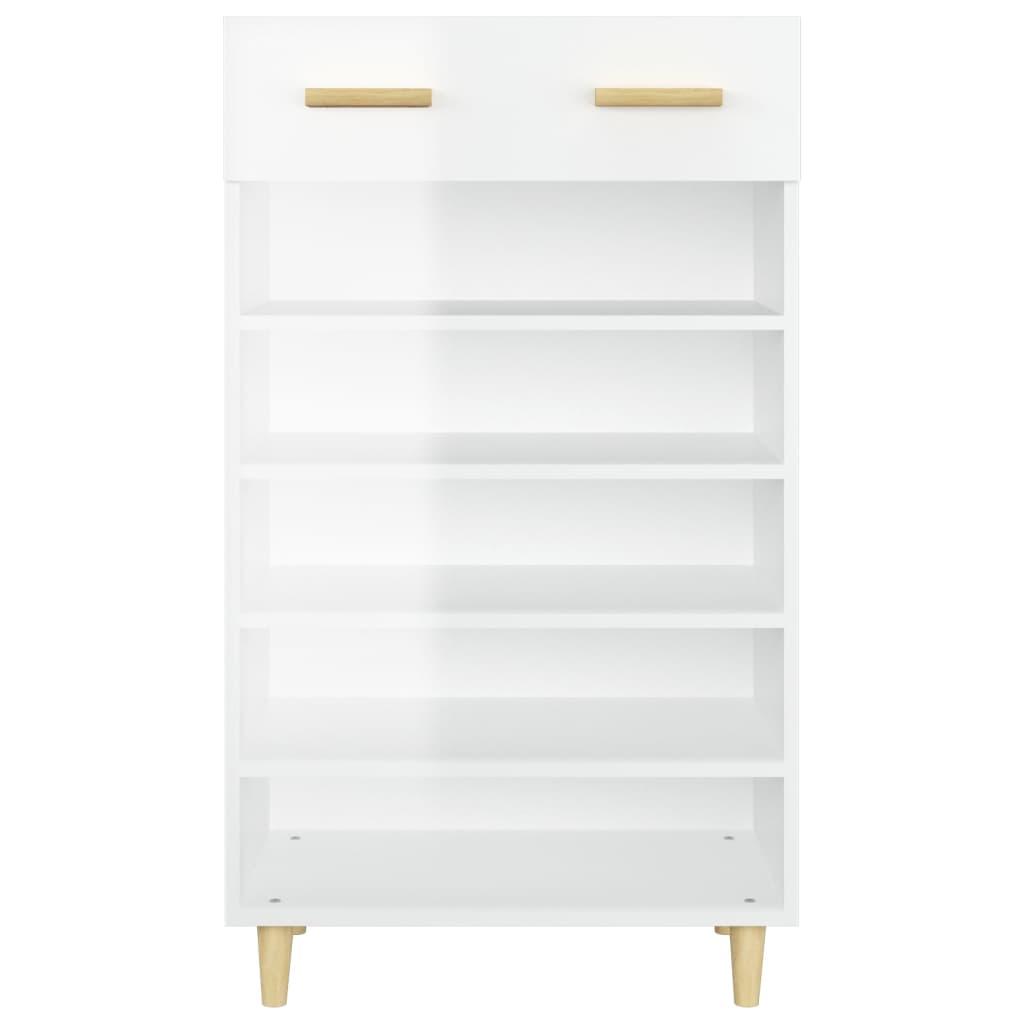 Shoe Cabinet High Gloss White 60x35x105 cm Engineered Wood