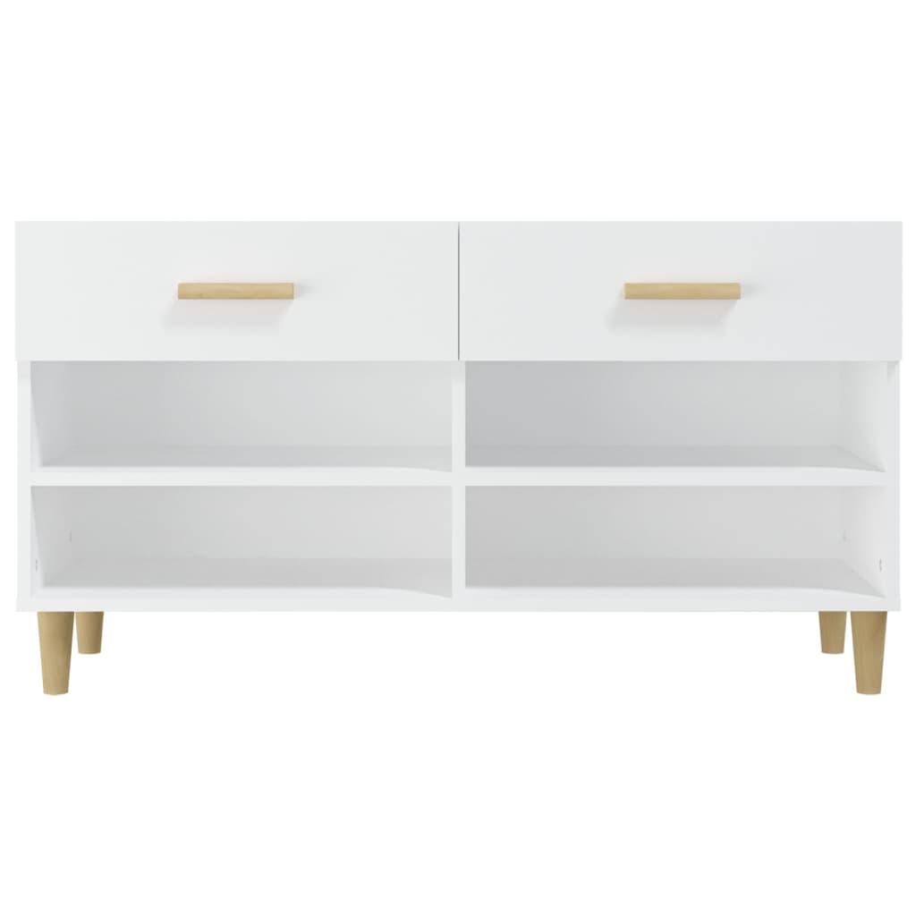 Shoe Cabinet White 102x35x55 cm Engineered Wood