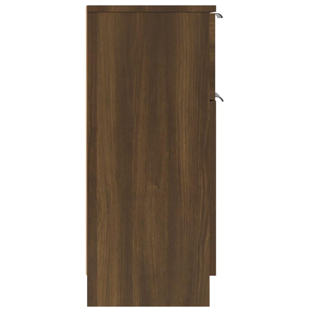 Sideboards 2 pcs Brown Oak 30x30x70 cm Engineered Wood